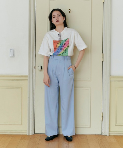 TINA：JOJUN（ティーナジョジュン）の「ツータック スラックスパンツ TINA：JOJUN（スラックス・レディース・スカイブルー/ブラック/ピンク・S/M）」の7枚目の写真