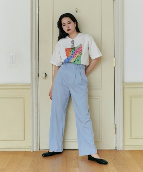 TINA：JOJUN（ティーナジョジュン）の「ツータック スラックスパンツ TINA：JOJUN（スラックス・レディース・スカイブルー/ブラック/ピンク・S/M）」の16枚目の写真