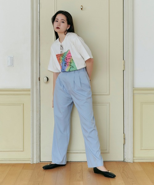 TINA：JOJUN（ティーナジョジュン）の「ツータック スラックスパンツ TINA：JOJUN（スラックス・レディース・スカイブルー/ブラック/ピンク・S/M）」の10枚目の写真