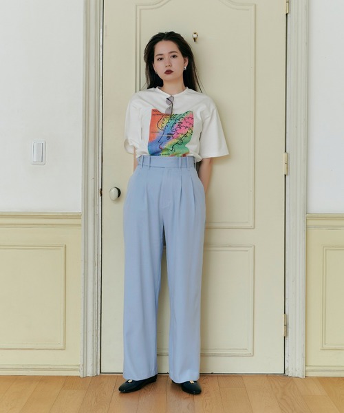 TINA：JOJUN（ティーナジョジュン）の「ツータック スラックスパンツ TINA：JOJUN（スラックス・レディース・スカイブルー/ブラック/ピンク・S/M）」の22枚目の写真