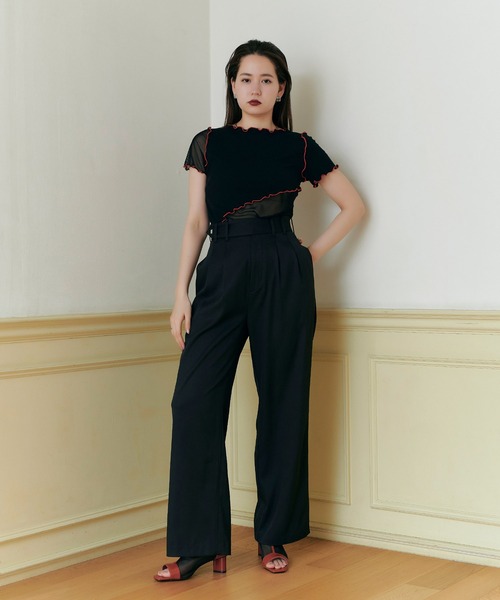 TINA：JOJUN（ティーナジョジュン）の「ツータック スラックスパンツ TINA：JOJUN（スラックス・レディース・スカイブルー/ブラック/ピンク・S/M）」の11枚目の写真