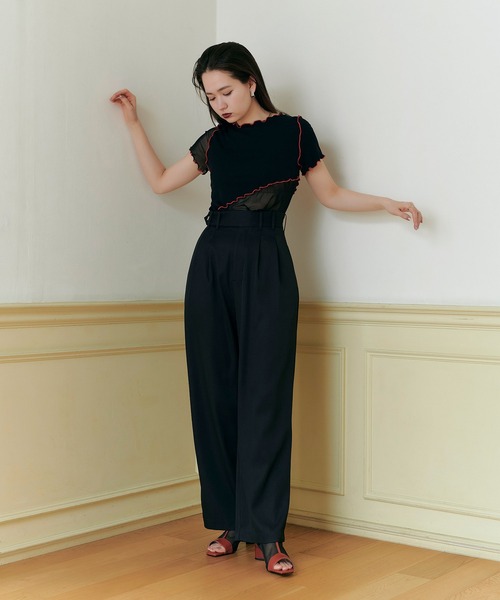 TINA：JOJUN（ティーナジョジュン）の「ツータック スラックスパンツ TINA：JOJUN（スラックス・レディース・スカイブルー/ブラック/ピンク・S/M）」の21枚目の写真