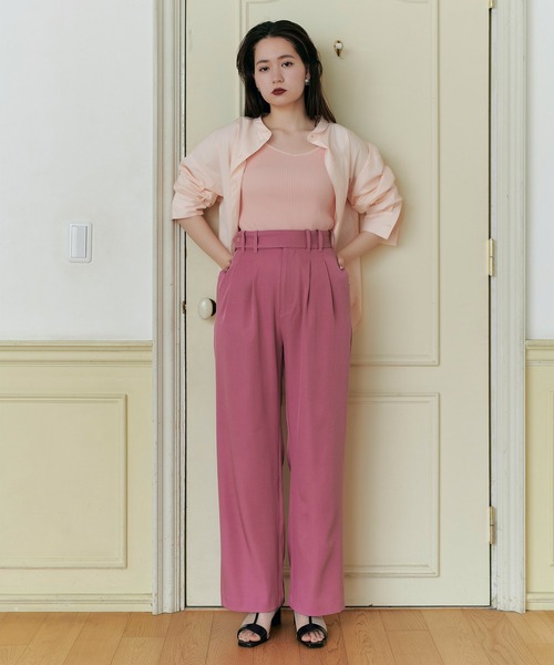 TINA：JOJUN（ティーナジョジュン）の「ツータック スラックスパンツ TINA：JOJUN（スラックス・レディース・スカイブルー/ブラック/ピンク・S/M）」の15枚目の写真