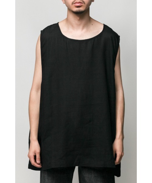 Badhiya(バディ―ヤ)の「Nosleeve pullover-linen(タンクトップ・メンズ・ブラック/グレー/グリーン・FREE)」の4枚目の写真