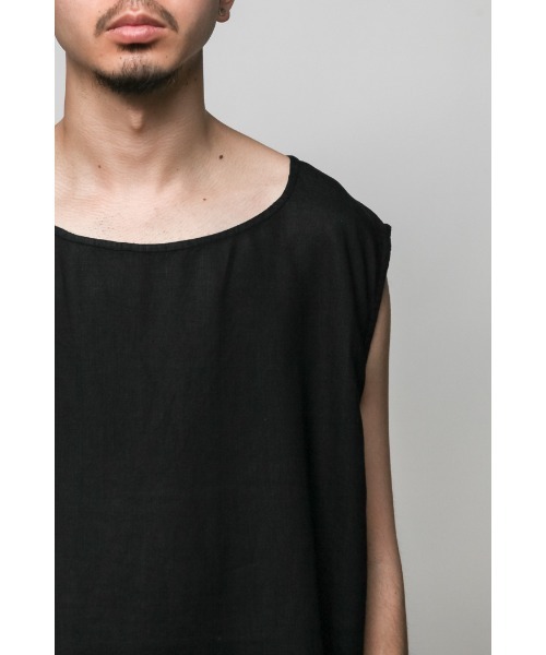 Badhiya(バディ―ヤ)の「Nosleeve pullover-linen(タンクトップ・メンズ・ブラック/グレー/グリーン・FREE)」の7枚目の写真