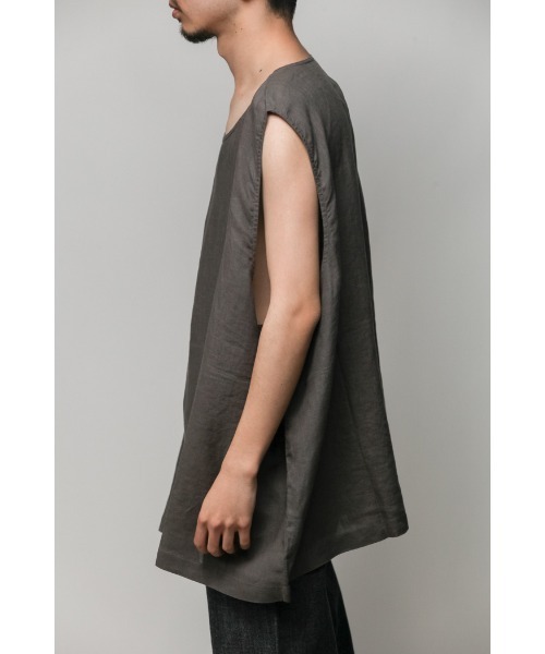 Badhiya(バディ―ヤ)の「Nosleeve pullover-linen(タンクトップ・メンズ・ブラック/グレー/グリーン・FREE)」の10枚目の写真