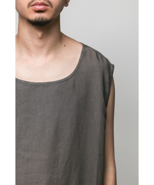 Badhiya(バディ―ヤ)の「Nosleeve pullover-linen(タンクトップ・メンズ・ブラック/グレー/グリーン・FREE)」の12枚目の写真