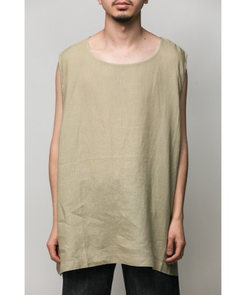 Badhiya(バディ―ヤ)の「Nosleeve pullover-linen(タンクトップ・メンズ・ブラック/グレー/グリーン・FREE)」の15枚目の写真
