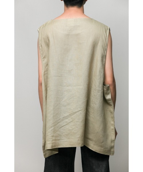Badhiya(バディ―ヤ)の「Nosleeve pullover-linen(タンクトップ・メンズ・ブラック/グレー/グリーン・FREE)」の17枚目の写真