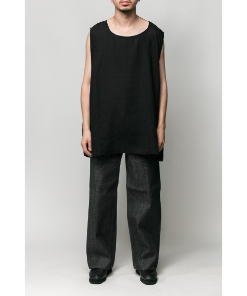 Badhiya(バディ―ヤ)の「Nosleeve pullover-linen(タンクトップ・メンズ・ブラック/グレー/グリーン・FREE)」の8枚目の写真