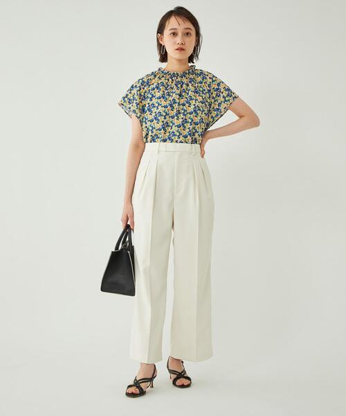 極美品✨グリーンレーベルリラクシング　パンツセットアップ　背抜き　カーキ　40 セール 50%OFF】【WEB限定】［XS/H148－155cm］パウドレ ワイド