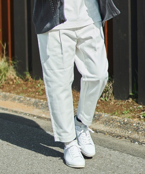 ADPOSION（アドポーション）の「【WEB限定】ワイドデニムパンツ / Tuck Denim Wide Pants（デニムパンツ・メンズ・ホワイト/サックスブルー/インディゴブルー・LARGE/MEDIUM/SMALL）」の7枚目の写真