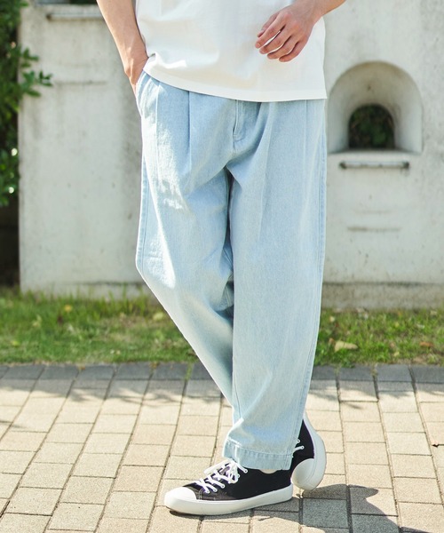 ADPOSION（アドポーション）の「【WEB限定】ワイドデニムパンツ / Tuck Denim Wide Pants（デニムパンツ・メンズ・ホワイト/サックスブルー/インディゴブルー・LARGE/MEDIUM/SMALL）」の11枚目の写真