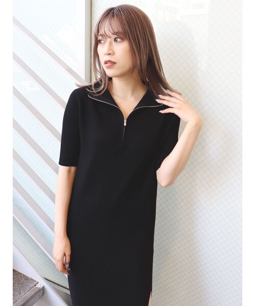 MURUA（ムルーア）の「ハーフジップスリットワンピース（ワンピース・レディース・ブラック/ブルー/ベージュ・FREE）」の18枚目の写真