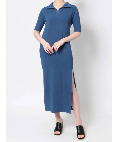 MURUA（ムルーア）の「ハーフジップスリットワンピース（ワンピース・レディース・ブラック/ブルー/ベージュ・FREE）」の21枚目の写真