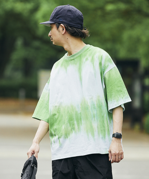 JOURNAL STANDARD relume（ジャーナルスタンダード　レリューム）の「タイダイ CREW NECK Tシャツ（Tシャツ/カットソー・メンズ・パープル/ネイビー/カーキ/ピンク/ブルー/グリーン・MEDIUM/LARGE）」の16枚目の写真