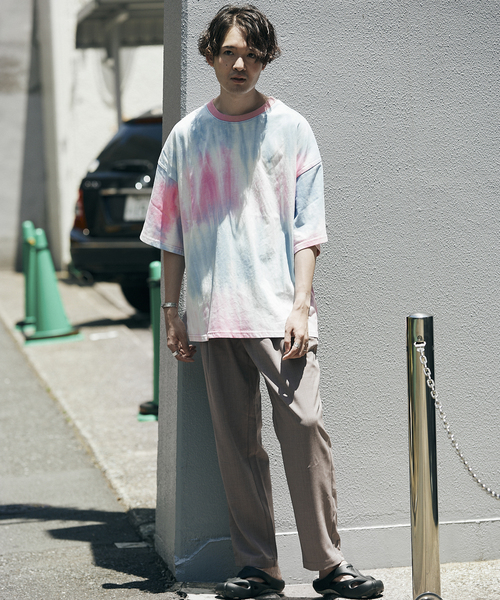 JOURNAL STANDARD relume（ジャーナルスタンダード　レリューム）の「タイダイ CREW NECK Tシャツ（Tシャツ/カットソー・メンズ・パープル/ネイビー/カーキ/ピンク/ブルー/グリーン・MEDIUM/LARGE）」の17枚目の写真