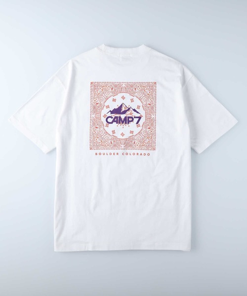 CAMP7（キャンプセブン）の「【CAMP7】バンダナプリントＴシャツ（Tシャツ/カットソー・レディース・ホワイト/ブラック/オレンジ・M/L）」の17枚目の写真