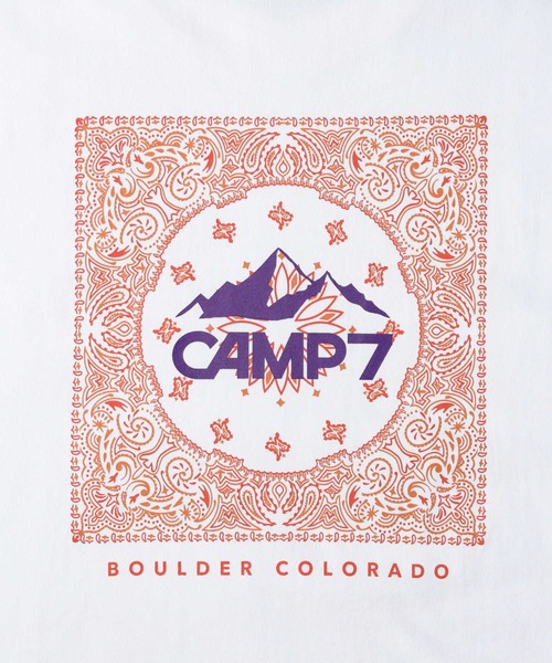 CAMP7（キャンプセブン）の「【CAMP7】バンダナプリントＴシャツ（Tシャツ/カットソー・レディース・ホワイト/ブラック/オレンジ・M/L）」の15枚目の写真