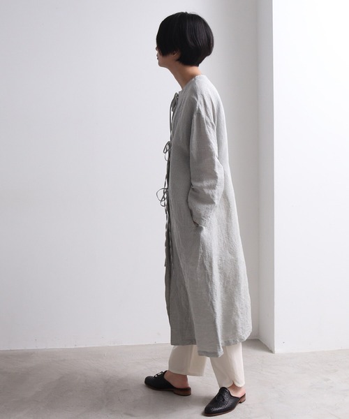 キュプラ/コットン製品染め haoriワンピース yuni イエロー キュプラ/コットン製品染め haoriワンピース yuni イエロー