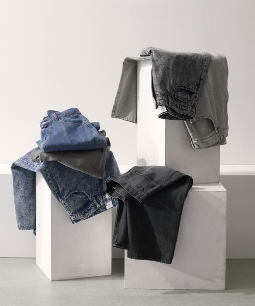 EMMA CLOTHES（エマクローズ）の「ヴィンテージライクワイドテーパードデニムパンツ EMMA CLOTHES（デニムパンツ・メンズ・ブラック/ネイビー/グレー/サックスブルー/インディゴブルー/ブルー系/ブラック系/グレー系/ブルー系2・S/M/L）」の12枚目の写真