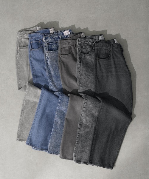 EMMA CLOTHES（エマクローズ）の「ヴィンテージライクワイドテーパードデニムパンツ EMMA CLOTHES（デニムパンツ・メンズ・ブラック/ネイビー/グレー/サックスブルー/インディゴブルー/ブルー系/ブラック系/グレー系/ブルー系2・S/M/L）」の18枚目の写真