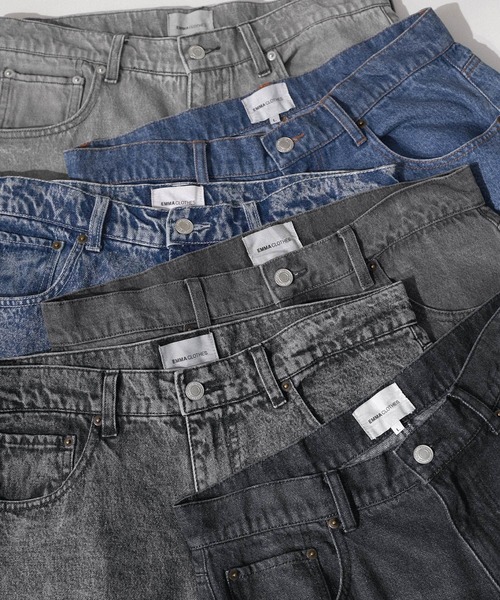 EMMA CLOTHES（エマクローズ）の「ヴィンテージライクワイドテーパードデニムパンツ EMMA CLOTHES（デニムパンツ・メンズ・ブラック/ネイビー/グレー/サックスブルー/インディゴブルー/ブルー系/ブラック系/グレー系/ブルー系2・S/M/L）」の20枚目の写真