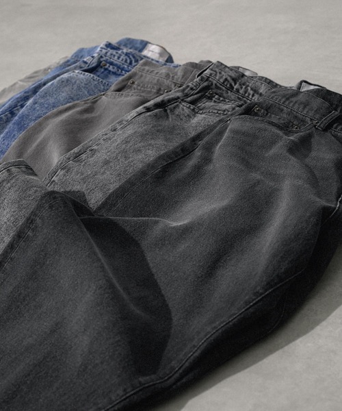 EMMA CLOTHES（エマクローズ）の「ヴィンテージライクワイドテーパードデニムパンツ EMMA CLOTHES（デニムパンツ・メンズ・ブラック/ネイビー/グレー/サックスブルー/インディゴブルー/ブルー系/ブラック系/グレー系/ブルー系2・S/M/L）」の22枚目の写真