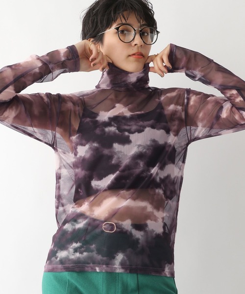 RAGEBLUE(レイジブルー)の「マーブルシアータートル(Tシャツ/カットソー・レディース・グレー/ブルー・FREE)」の2枚目の写真