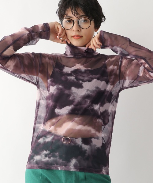 RAGEBLUE(レイジブルー)の「マーブルシアータートル(Tシャツ/カットソー・レディース・グレー/ブルー・FREE)」の3枚目の写真