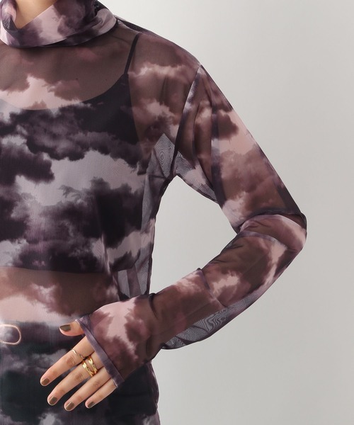 RAGEBLUE(レイジブルー)の「マーブルシアータートル(Tシャツ/カットソー・レディース・グレー/ブルー・FREE)」の12枚目の写真