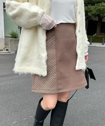 DouDou | キルト切替メルトンミニスカート(スカート)