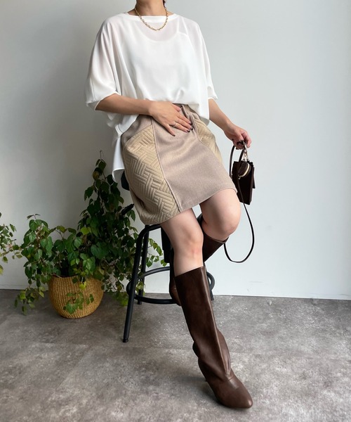 DouDou（ドゥドゥ）の「キルト切替メルトンミニスカート（スカート・レディース・ブラック/ベージュ/モカ・FREE）」の17枚目の写真