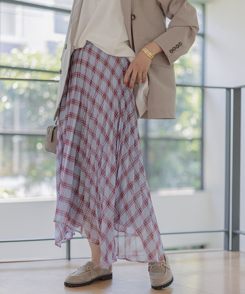 BAYFLOW(ベイフロー)の「ガラムジプリーツスカート(スカート・レディース・ライトグレー/ブラック/グリーン/ブルー・SMALL/MEDIUM)」の8枚目の写真