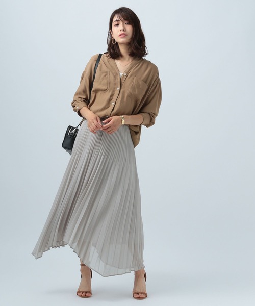 BAYFLOW(ベイフロー)の「ガラムジプリーツスカート(スカート・レディース・ライトグレー/ブラック/グリーン/ブルー・SMALL/MEDIUM)」の9枚目の写真