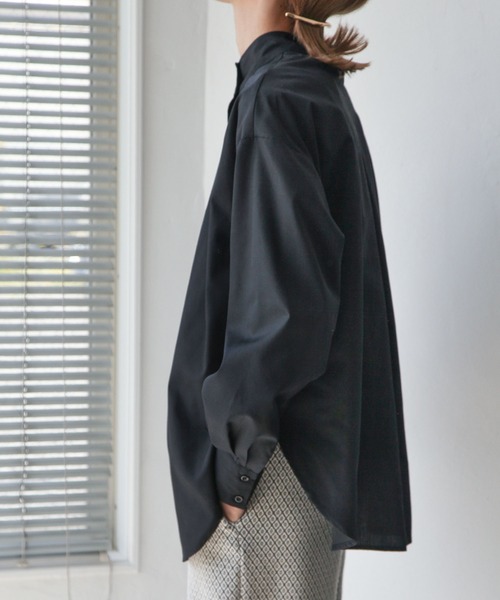 Chillfar（チルファー）の「スタンドカラータックブラウス（シャツ/ブラウス・レディース・ホワイト/ブラック/グレイッシュベージュ/カーキ系・FREE）」の15枚目の写真