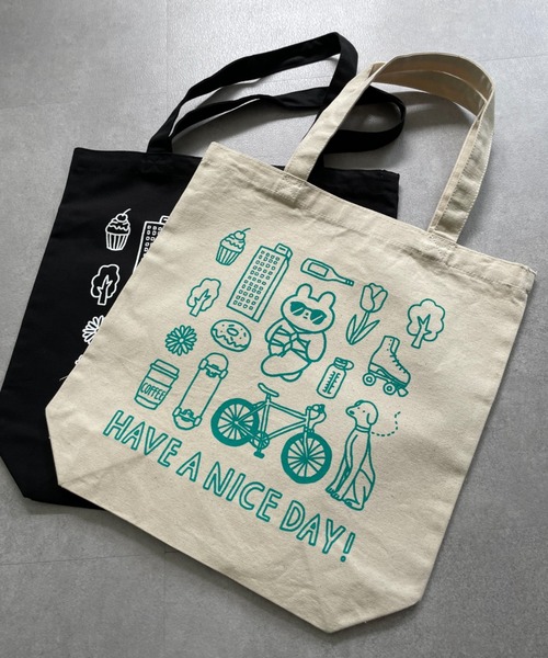 CIAOPANIC(チャオパニック)の「【きっこうちゃん×CIAOPANIC】コラボバッグ(HAVE A NICE DAY!)(トートバッグ・メンズ・イエロー/ライム/ピンク/アイボリー/ブラック・FREE)」の8枚目の写真