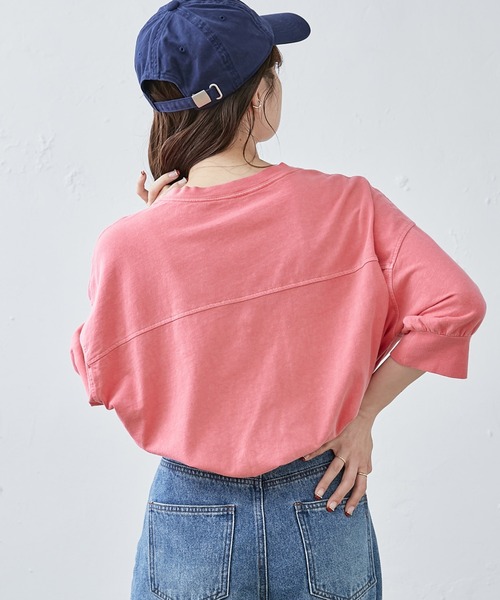 PUAL CE CIN(ピュアルセシン)の「シリコン刺繍ピグメントTシャツ(Tシャツ/カットソー・レディース・ブラック/グリーン系その他/グレイッシュベージュ/ピンク・FREE)」の6枚目の写真