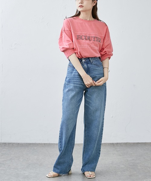 PUAL CE CIN(ピュアルセシン)の「シリコン刺繍ピグメントTシャツ(Tシャツ/カットソー・レディース・ブラック/グリーン系その他/グレイッシュベージュ/ピンク・FREE)」の12枚目の写真