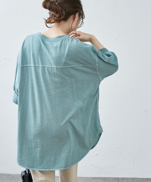 PUAL CE CIN(ピュアルセシン)の「シリコン刺繍ピグメントTシャツ(Tシャツ/カットソー・レディース・ブラック/グリーン系その他/グレイッシュベージュ/ピンク・FREE)」の17枚目の写真