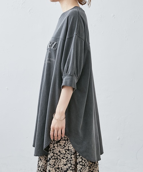 PUAL CE CIN(ピュアルセシン)の「シリコン刺繍ピグメントTシャツ(Tシャツ/カットソー・レディース・ブラック/グリーン系その他/グレイッシュベージュ/ピンク・FREE)」の18枚目の写真