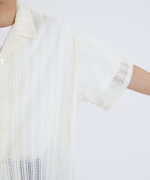 【Jieda】LACE SHIRT S/S（IVORY） JieDa (ジエダ) LACE SHIRT S/S（IVORY） s.t.c｜お客様に合わせ