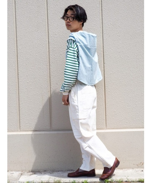 BACK NUMBER（バックナンバー）の「【BACK NUMBER】ヘビーウェイトボーダーロンT（Tシャツ/カットソー・メンズ・ネイビー/ホワイト/ブラック/ライトグリーン・M/S/XL/L/LARGE/MEDIUM/X-LARGE/SMALL）」の5枚目の写真