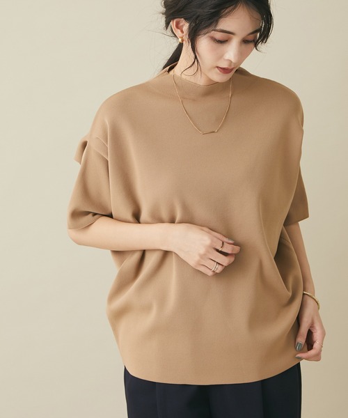 CRAFT STANDARD BOUTIQUE(クラフトスタンダードブティック)の「超軽量アップスリーブニットプルオーバー *(ニット/セーター・レディース・ブラック/ブルーグリーン/ベージュ/イエロー・FREE)」の3枚目の写真