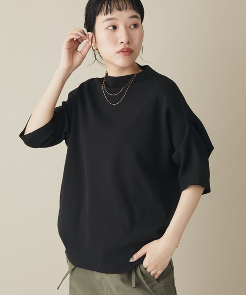 CRAFT STANDARD BOUTIQUE(クラフトスタンダードブティック)の「超軽量アップスリーブニットプルオーバー *(ニット/セーター・レディース・ブラック/ブルーグリーン/ベージュ/イエロー・FREE)」の2枚目の写真
