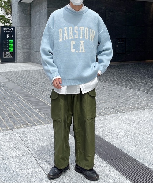 CPCM（シーピーシーエム）の「カレッジロゴクルーネックニット（ニット/セーター・メンズ・ベージュ/サックスブルー/マスタード・MEDIUM/LARGE）」の21枚目の写真