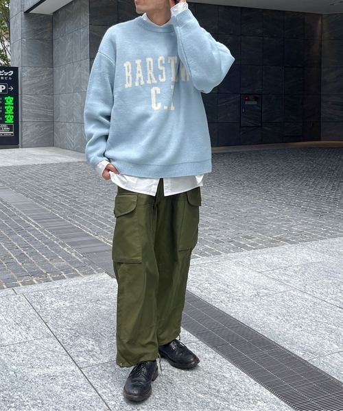 CPCM（シーピーシーエム）の「カレッジロゴクルーネックニット（ニット/セーター・メンズ・ベージュ/サックスブルー/マスタード・MEDIUM/LARGE）」の22枚目の写真