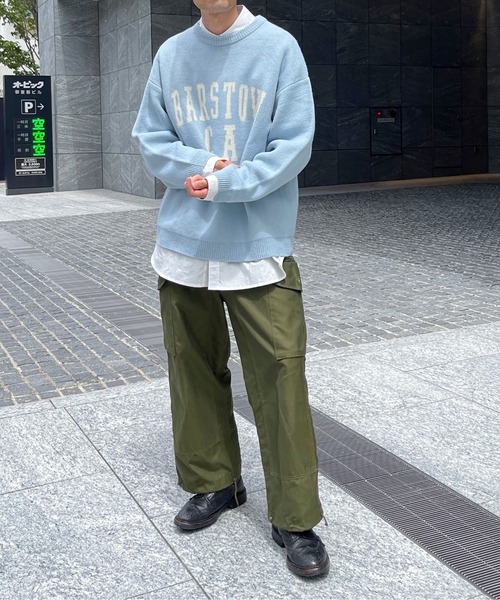 CPCM（シーピーシーエム）の「カレッジロゴクルーネックニット（ニット/セーター・メンズ・ベージュ/サックスブルー/マスタード・MEDIUM/LARGE）」の17枚目の写真