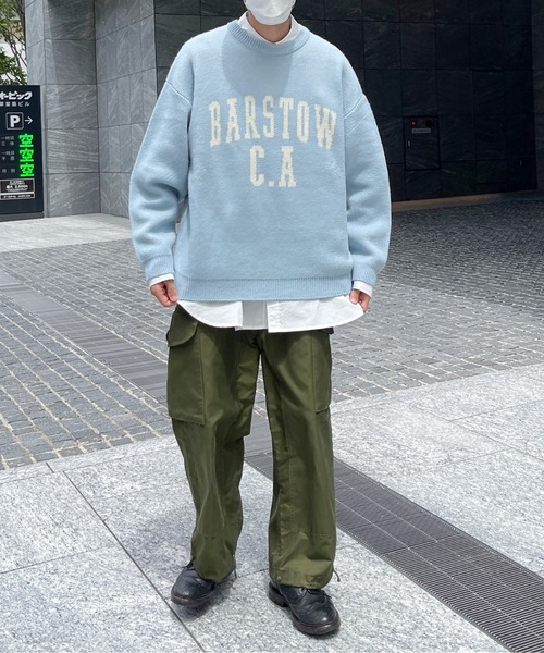 CPCM（シーピーシーエム）の「カレッジロゴクルーネックニット（ニット/セーター・メンズ・ベージュ/サックスブルー/マスタード・MEDIUM/LARGE）」の18枚目の写真