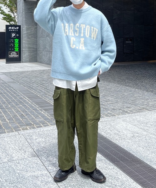 CPCM（シーピーシーエム）の「カレッジロゴクルーネックニット（ニット/セーター・メンズ・ベージュ/サックスブルー/マスタード・MEDIUM/LARGE）」の19枚目の写真